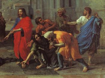尼古拉斯 普桑 Christ and the Woman Taken in Adultery 尼古拉斯 普桑 Christ and the Woman Taken in Adultery